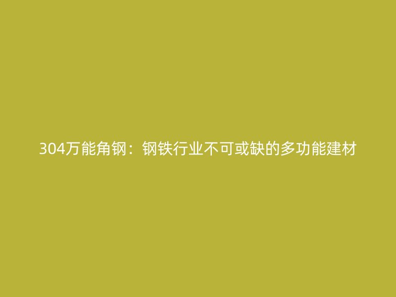 304萬能角鋼：鋼鐵行業(yè)不可或缺的多功能建材
