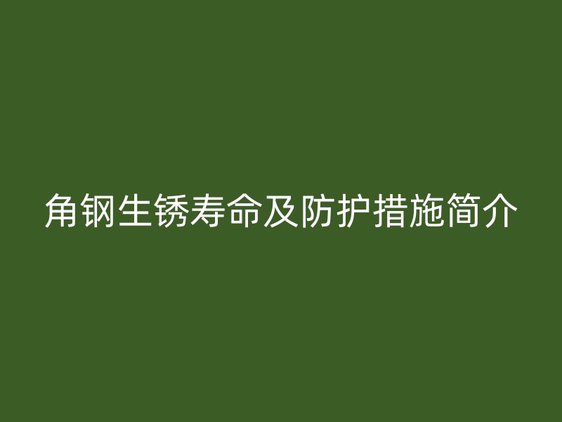 角鋼生銹壽命及防護措施簡介