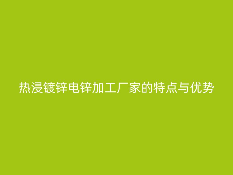 熱浸鍍鋅電鋅加工廠家的特點(diǎn)與優(yōu)勢(shì)