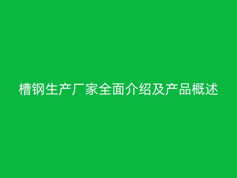 槽鋼生產(chǎn)廠家全面介紹及產(chǎn)品概述